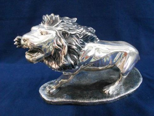 LEÓN GRANDE LISO,Plata Artesanal