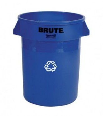 Contenedor para reciclaje sin tapa de 76 litros color azul, brute bote