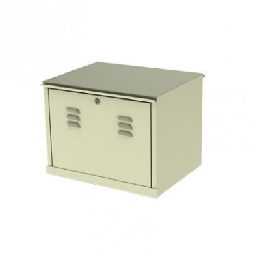 Gabinete para resguardo de baterías (hasta dos baterías PL110D12) con opción para montaje en poste.