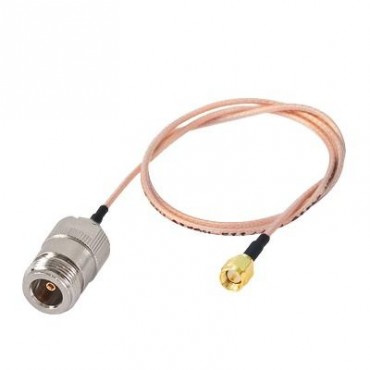Cable RG-316, con conectores N Hembra en un extremo y en el otro SMA Macho Inverso.